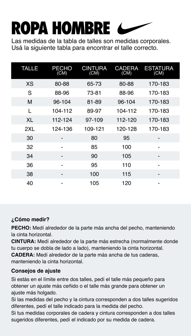 tabla nike